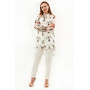 White blouse "Gliciniya-1" with an author's print of the praying mantis