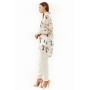 White blouse "Gliciniya-1" with an author's print of the praying mantis