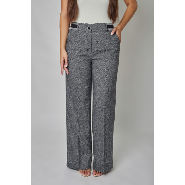 Trousers "Audrey" beige striped color