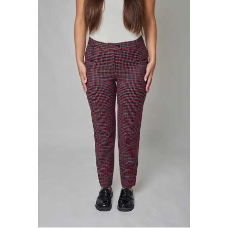 Trousers "Valentine" navy blue color in a cage