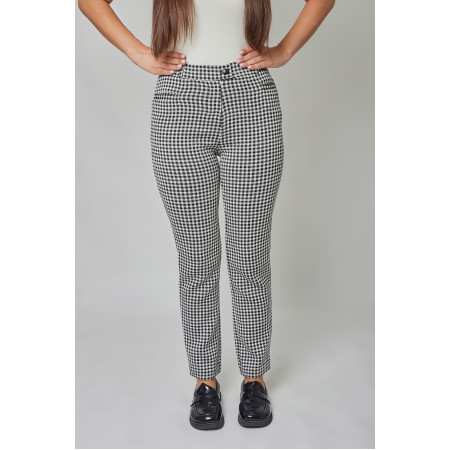 Trousers "Valentina" black and white color in a cage