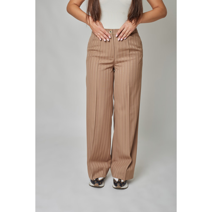 Trousers "Audrey" beige striped color