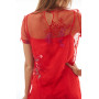 Dress "Dakey-2" red color with embroidery