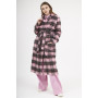 Coat "Beryl" in black and pink cage