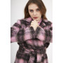Coat "Beryl" in black and pink cage