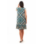 Dress "Arlekino-2" green color with geometric print