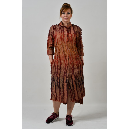Shirt "Deina-8" terracotta color with fringe