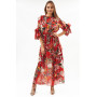 Dress "Floretta" red color with floral print