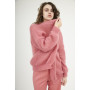 Handmade knitted sweater in dusty pink color