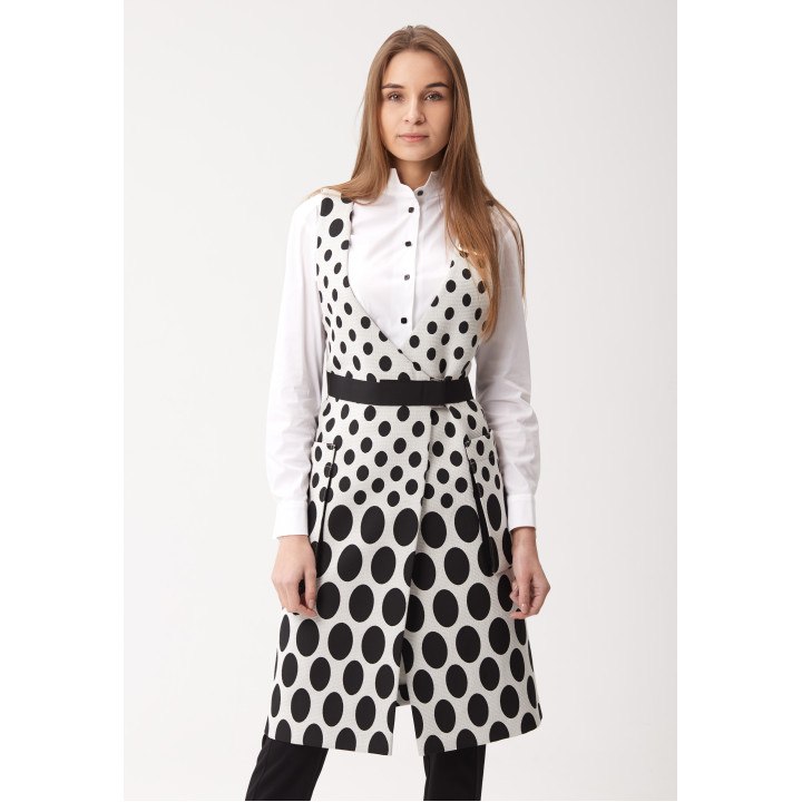 Dress "Eveline" black color with peas