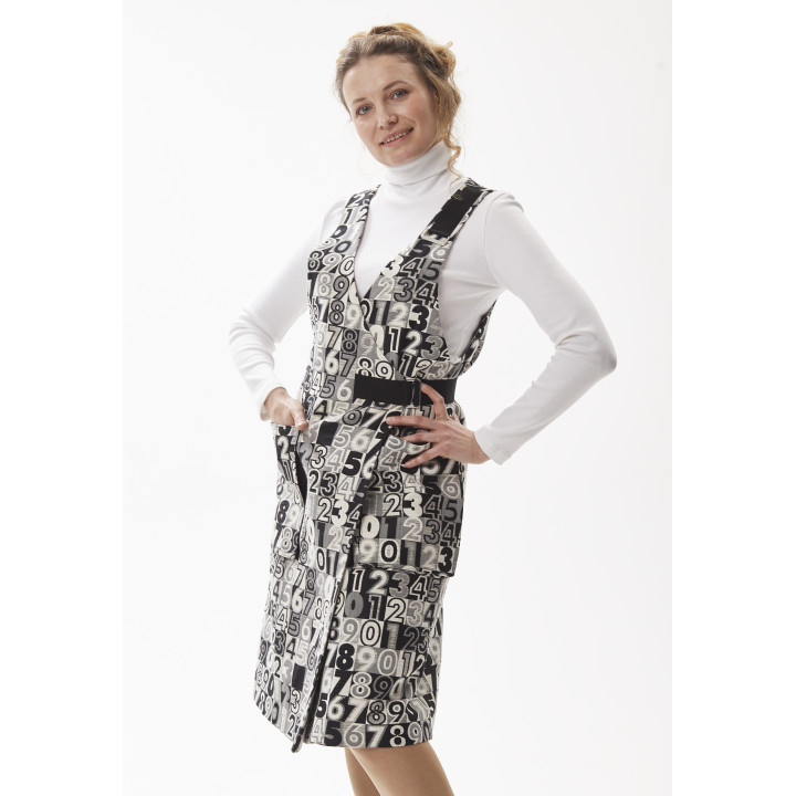 Sundress "Evelin" black and white color