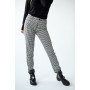 Trousers "Valentina" black and white color in a cage