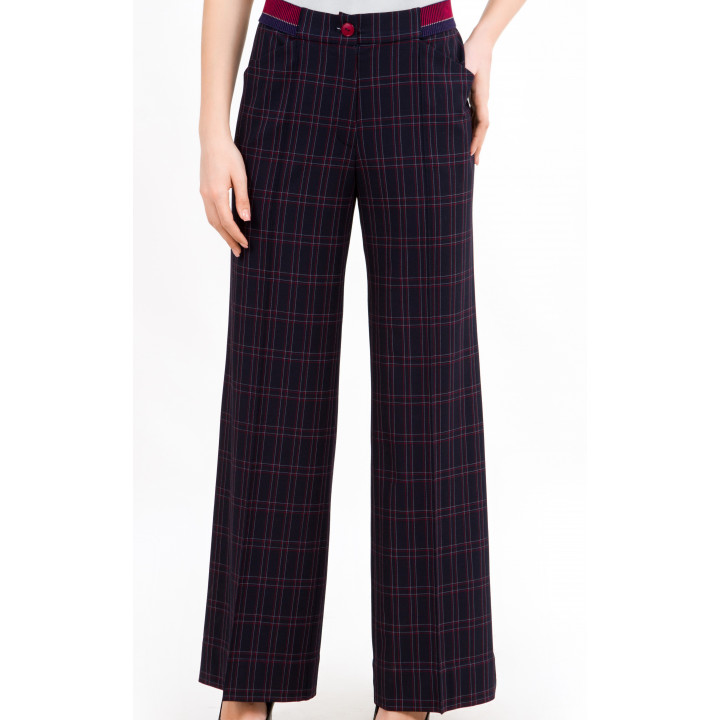 Trousers "Audrey" black in a cage