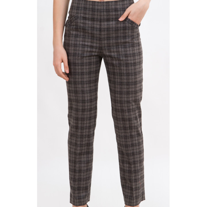 Trousers "Rose" gray color in a cage