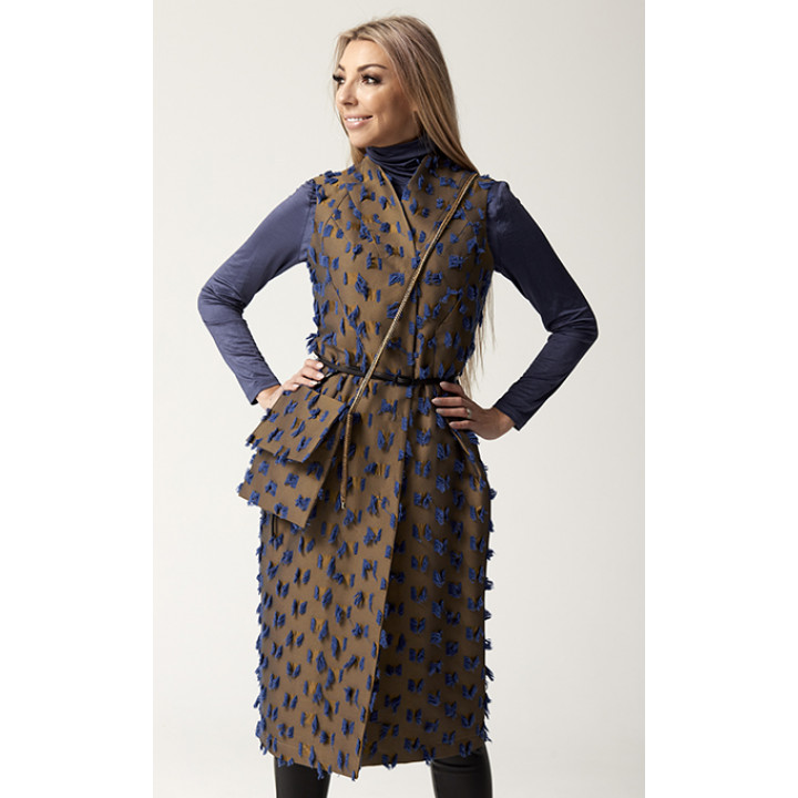 Vest "Maria" with printed jacquard