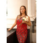 Dress "Rihanna" black color embroidered with flowers