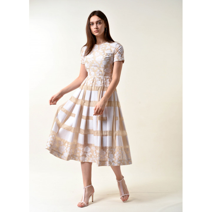 Dress "Valerie" beige and milk color