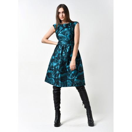 Dress "Verushka" black-turquoise color