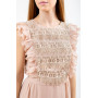 Dress "Courtney" peach color with macrame
