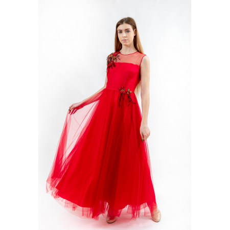 Dress "Vereniya-1" bright scarlet color