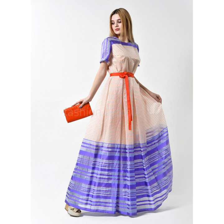 Dress "Victoria" peach-lilac color