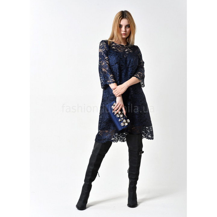Dress "Cheriz" dark blue color