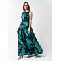 Black dress "Briana" with emerald floral print
