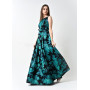 Black dress "Briana" with emerald floral print
