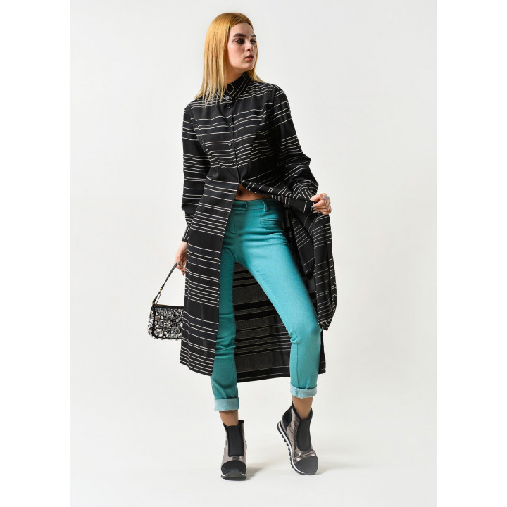 Shirt "Deina-8" black color with white stripes