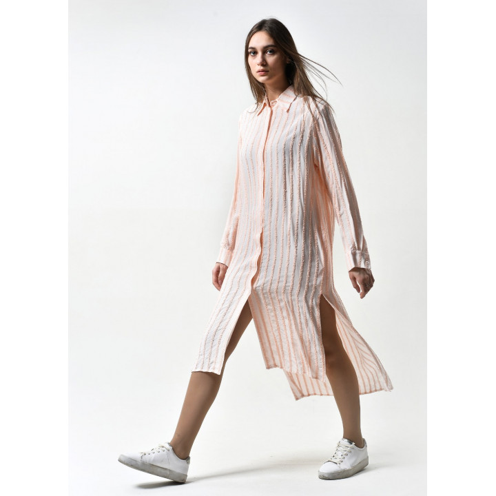 Shirt "Kitty" peach color with stripes